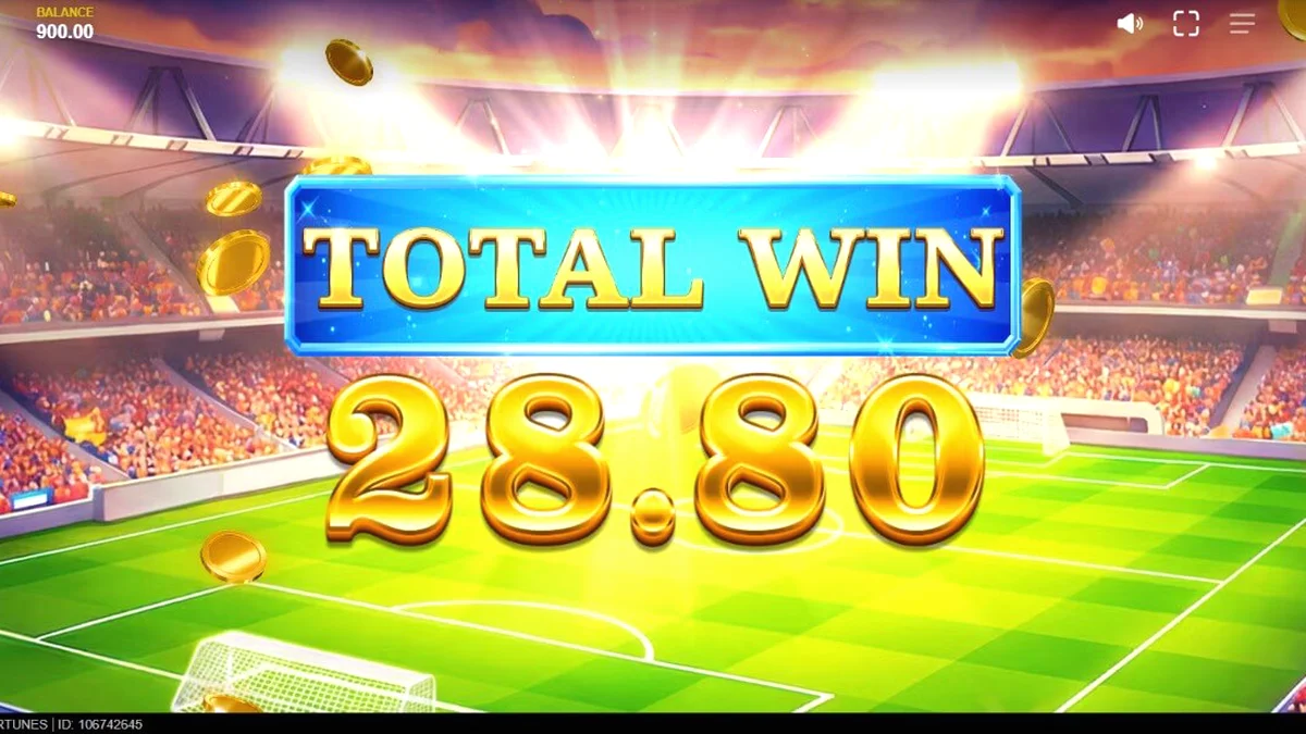 Tampilan visual slot World Football Fortunes dengan latar belakang stadion sepak bola yang meriah.